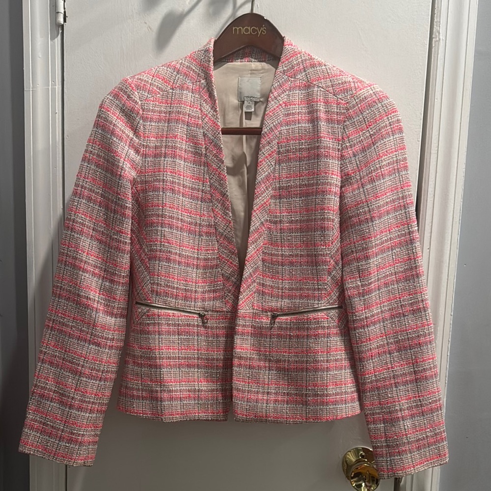 Halogen Pink Tweed Blazer Timeless Design